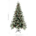 vidaXL Osvetlený vianočný stromček+šišky, zeleno biely 225cm, PVC a PE