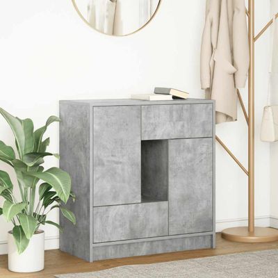 vidaXL Komoda so zásuvkami a dvierkami, betónová sivá 70,5x34x74,5 cm