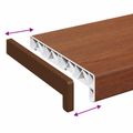 vidaXL Parapetné dosky Hnedé drevo 100 x 20 x 4,5 cm PVC