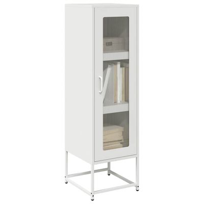 vidaXL Highboard White 36x39x123 cm Oceľ valcovaná za studena