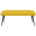 vidaXL Lavica s gombíkovým prešívaním Žltá 110 x 40 x 46 cm Zamat