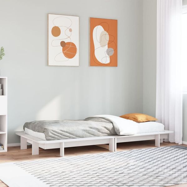 vidaXL Posteľ bez matraca biela 90x190 cm masívna borovica