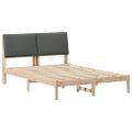 vidaXL Rám postele hnedá a tmavosivá 150 x 200 cm Borovicový masív