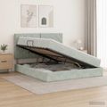 vidaXL Postel s úložným prostorem a matrací Svetlosivá 140 x 190 cm