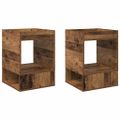 vidaXL Koncový stôl 2 ks Staré drevo 40 x 40 x 56 cm Kompozitné drevo