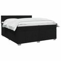 vidaXL Posteľ boxspring s matracom Čierna 200 x 200 cm Látka