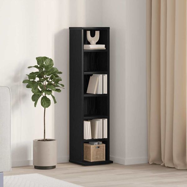 VidaXL CD skrinka Čierny dub 21x20x88 cm Engineered Wood