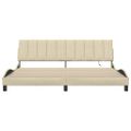 vidaXL Rám postele bez matraca Hanko krémová 200x200 cm látka