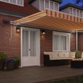 vidaXL Sklopná markíza Žltá a oranžová 500 × 350 cm Tkanina a hliník