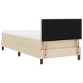 vidaXL Posteľ s pružinovým rámom s vankúšom Krémová 90 x 200 cm látka