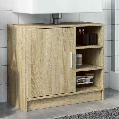 vidaXL Skrinka pod umývadlo, dub sonoma 63x30x54 cm, kompozitné drevo