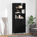 vidaXL Highboard Čierny dub 69,5 x 34 x 180 cm Kompozitné drevo