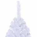 vidaXL Umelý polovičný vianočný stromček+stojan, biely 210 cm, PVC
