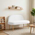 vidaXL čalúnená lavica so spätným opierkom Biela 110 x 60 x 76 cm