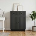 vidaXL Servírovacia skriňa Čierna 66 x 34,5 x 90 cm Kompozitné drevo