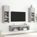 vidaXL TV skrinky s LED svetlami 2 ks sivé sonoma 60x30x30 cm