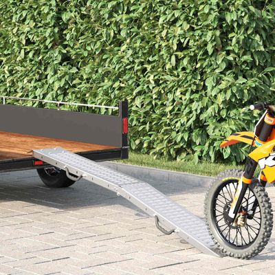 vidaXL Skladacia rampu 200 kg na rampu Strieborná 186 x 23 x 4,5 cm