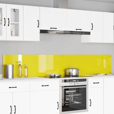 vidaXL Kuchynský obklad 2 pcs Žltá 120 x 40 cm tvrdené sklo