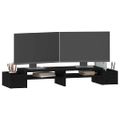 vidaXL Stojan na monitor čierny 100x27,5x15 cm masívna borovica