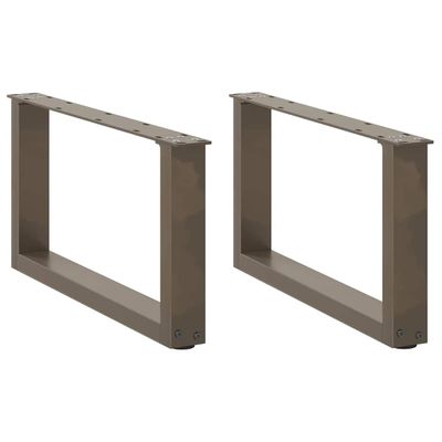 vidaXL Nohy konferenčného stolíka v tvare U, 2 ks, prírodná oceľ, 60 x (30-31) cm, oceľ