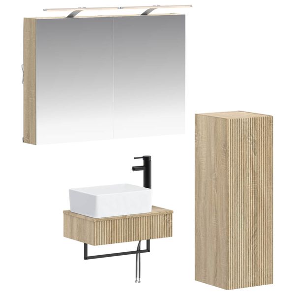 vidaXL Set kabinetov do kúpeľne 4 pcs Dub sonoma 50 x 14,5 x 70 cm