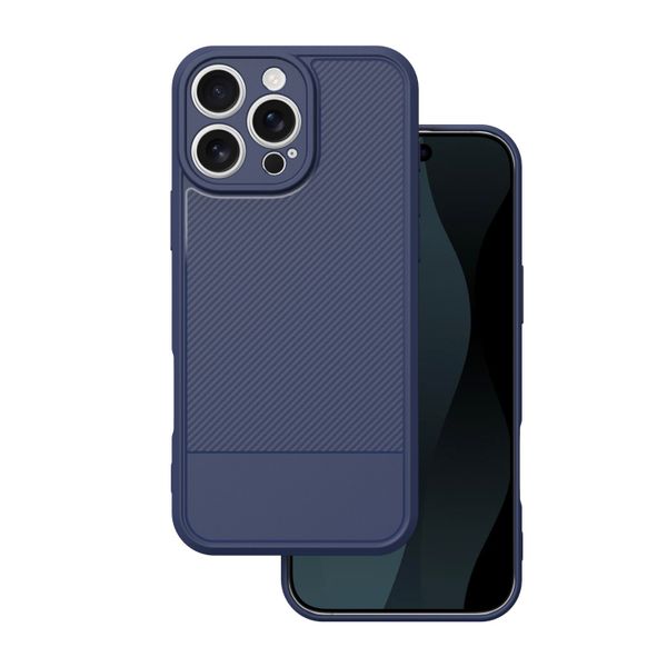 Jednoduché karbónové puzdro pre iPhone 16 Pro Max 6,9" modrá