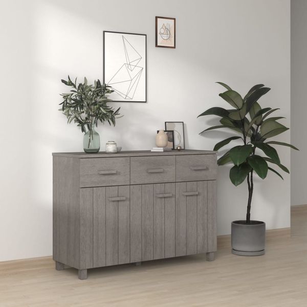 vidaXL Komoda HAMAR, svetlosivá 113x40x80 cm, borovicový masív