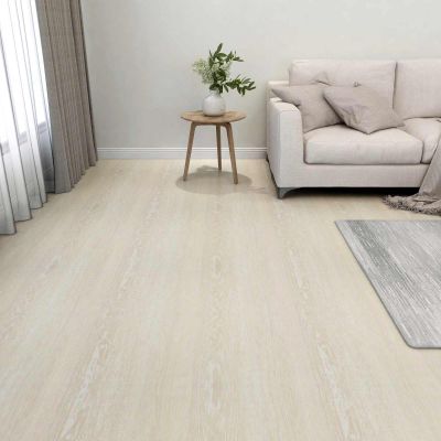 vidaXL Podlahové dosky 5,11 m² 55 pcs PVC Biela a béžová
