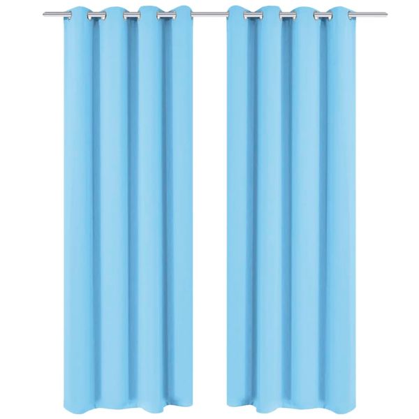 vidaXL Zatemňovací záves s kovovými očkami, 2 ks, 135x175 cm, tyrkysový