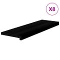 vidaXL Schodiskové stupne 8 ks hnedočierná 80x30x2 cm dubový masív