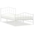 vidaXL Kovový rám postele s predným a zadným čelom biely 107x203 cm