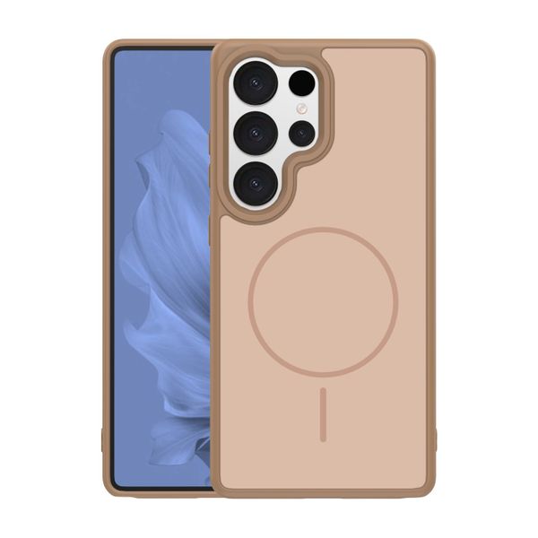 Rámové tenké magnetické puzdro pre Samsung Galaxy S26 Ultra hnedá