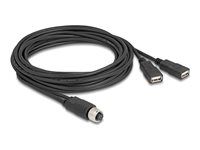 M12 Cable A-coded 8 pin female to 2 x US