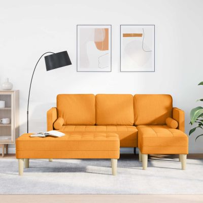 vidaXL Sada pohoviek 2 ks Tmavá žltá Polyester
