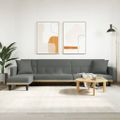 vidaXL Pohovka v tvare L tmavosivá 275x140x70 cm látka