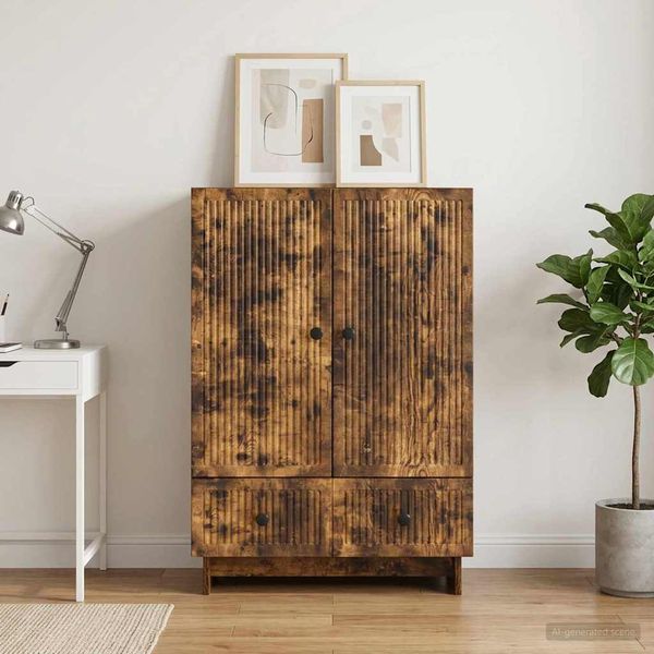 vidaXL Servírovacia skriňa Údený Dub 66 x 34,5 x 95 cm