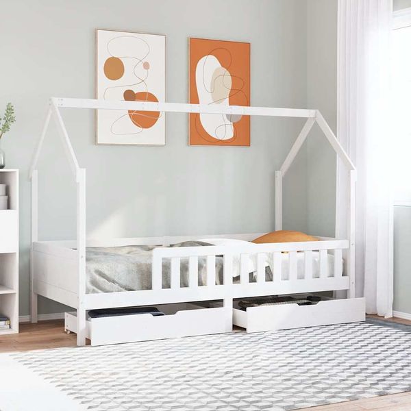vidaXL Rám detskej postele so zásuvkami 90x200 cm masívna borovica