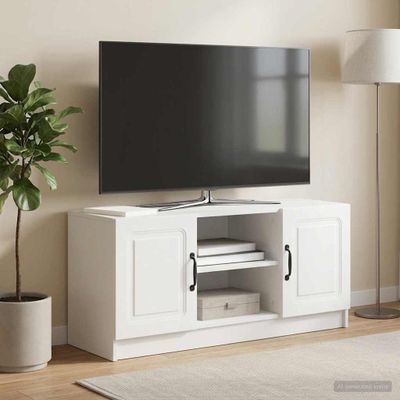 vidaXL TV skrinka Biela 102 x 34,5 x 47 cm Kompozitné drevo