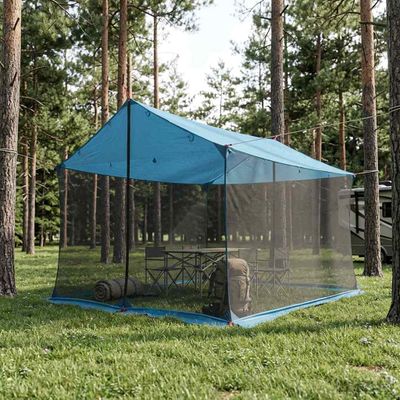 vidaXL Stanový plachty s sieťovými stenami 340 x 260 x 220 cm Modrá