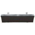 vidaXL Zábradlie 2 ks Čierna 80 x 17 x 17 cm Kov