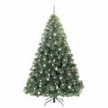 vidaXL Umelý vianočný stromček s 300 LED-i Zelená 240 cm PE a PVC