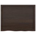 vidaXL Kúpeľňová doska tmavohnedá 80x60x(2-6) cm ošetrený masív