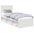 vidaXL Rám postele Biela 75 x 190 cm Masívne borovicové drevo