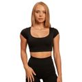 Dámske tričko Cropped Sense Black - BeastPink, veľkosť XL, veľkosť oblečenia XL
