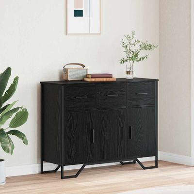 vidaXL Servírovacia skriňa so zásuvkou Čierny dub 97 x 32,5 x 74,5 cm