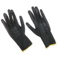 Rukavice pracovné z polyesteru polomáčané v polyuretáne GLOVE PE-PU 11, čierne, veľkosť 11 SIXTOL
