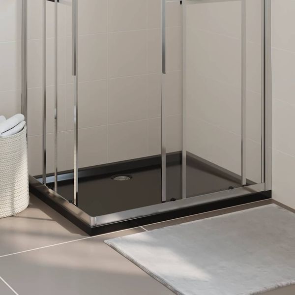vidaXL Obdĺžniková sprchová vanička z ABS čierna 80x100 cm