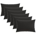 vidaXL Poťah na podložku 6 pcs HEERLEN Čierna 30 x 50 cm Polyester