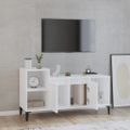 vidaXL TV skrinka lesklá biela 100x35x55 cm spracované drevo