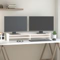 vidaXL Stojan na monitor biely 100x24x16 cm masívna borovica
